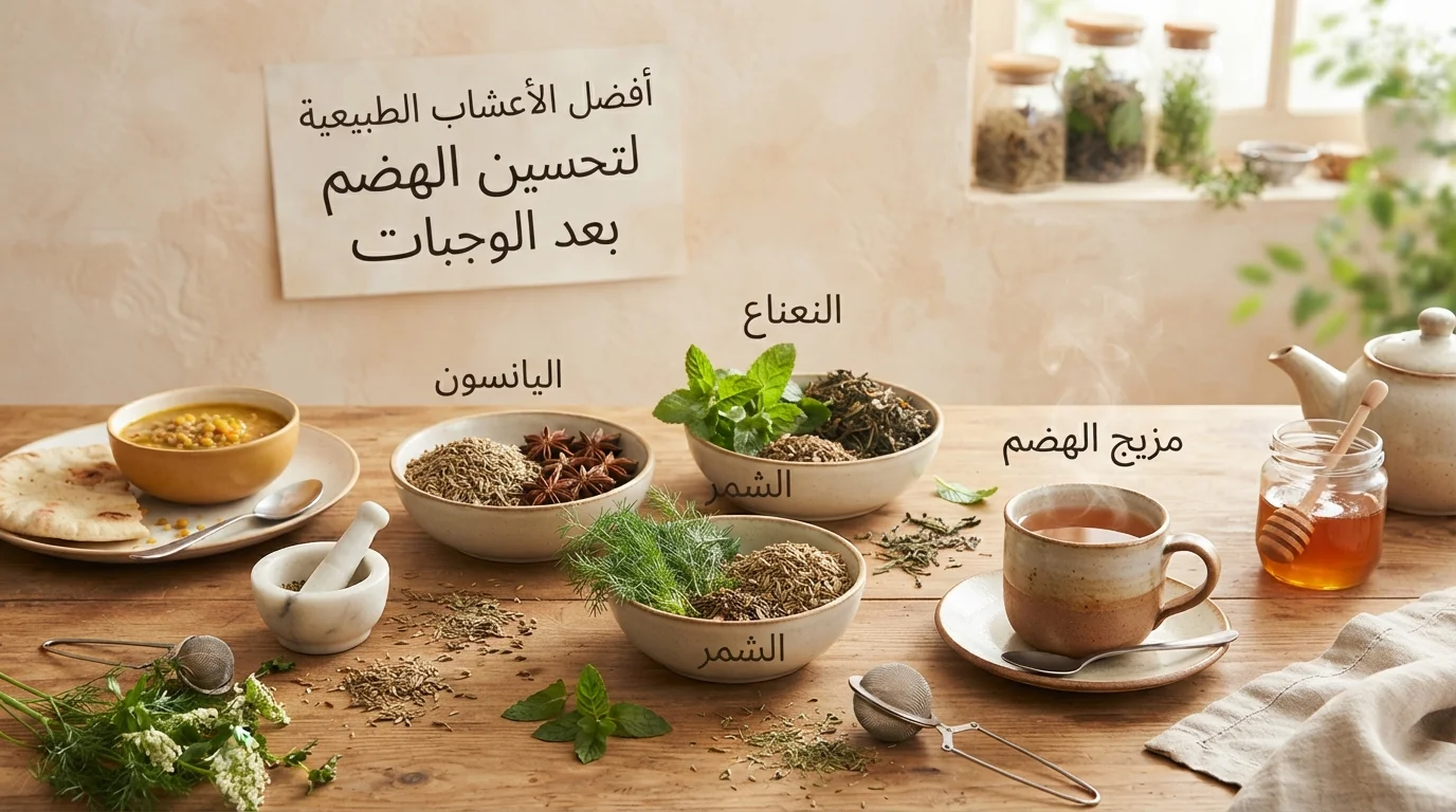 أفضل الأعشاب الطبيعية لتحسين الهضم بعد الوجبات