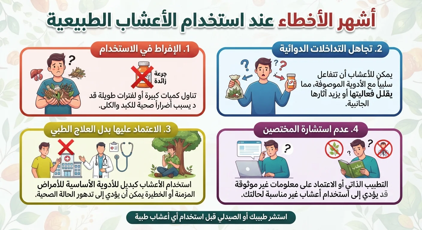 أشهر الأخطاء عند استخدام الأعشاب الطبيعية