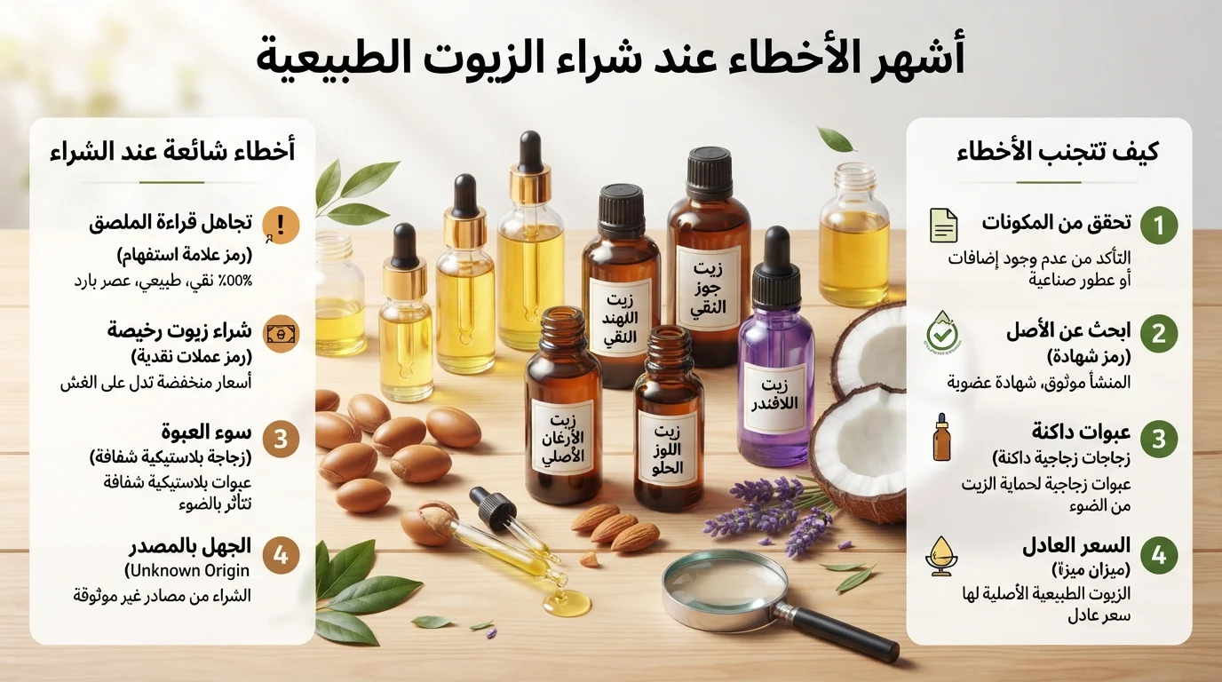 أشهر الأخطاء عند شراء الزيوت الطبيعية