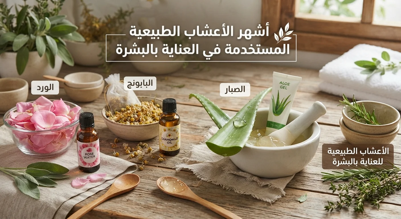 أشهر الأعشاب الطبيعية المستخدمة في العناية بالبشرة