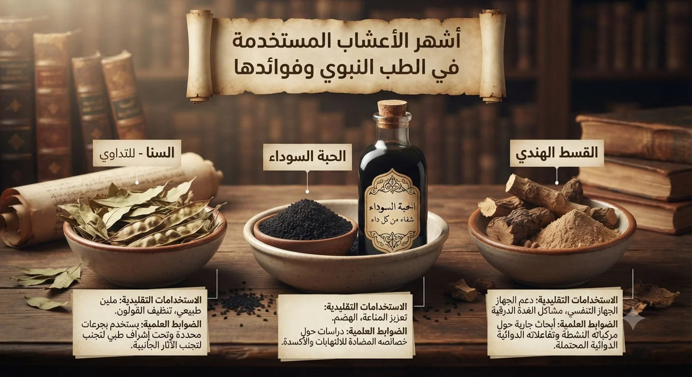 أشهر الأعشاب المستخدمة في الطب النبوي وفوائدها