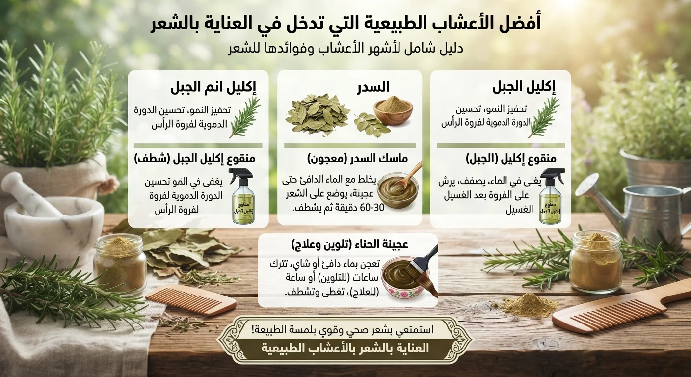 أفضل الأعشاب الطبيعية التي تدخل في العناية بالشعر